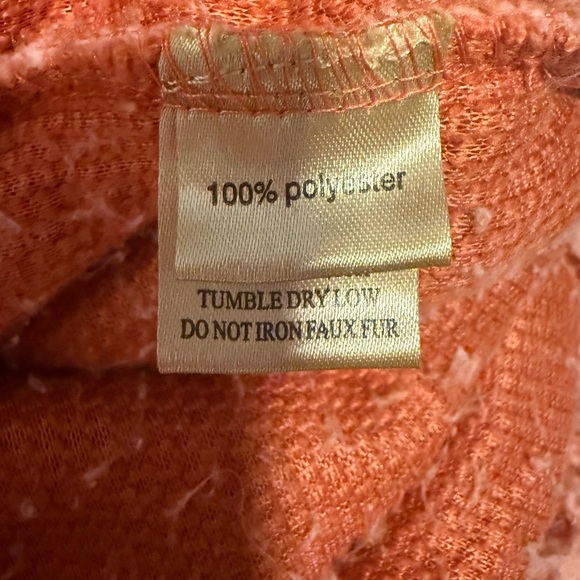 True Grit Orange Teddy Jacket Cozy Sherpa Style - Picture 5 of 7